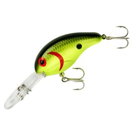 Bandit Crank 300-Series 2-Inch Chartreuse Black Back 8 to 12-Feet Deep Bait