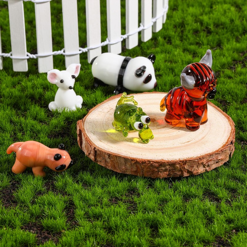 WEWAYSMILE 5 Pcs Hand Blown Glass Figurines Glass Animals Includes