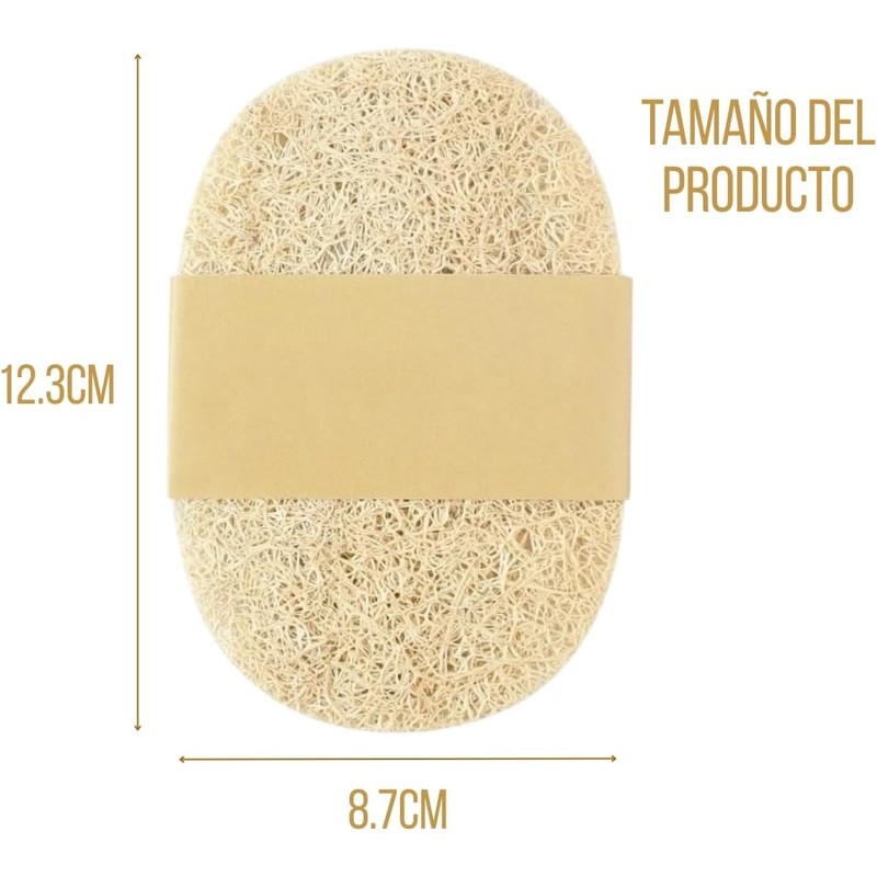5 Esponja Vegetal Exfoliante Lufa 100% Natural Limpieza Corporal Elimina