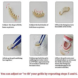 18k Gold Teeth Grillz Open Face Outline 4 Teeth Vampire Fangs Grillz