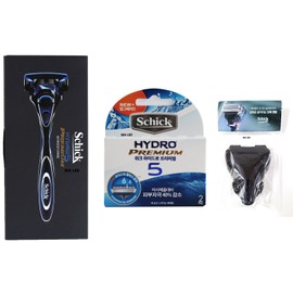 For Schick Schick Hydro Premium 5 Improved 1 Razor Handle + 3 Cartridges With Travel Cover