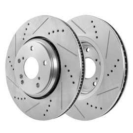 Detroit Axle - Front Brake Rotors for 16-17 Honda Accord 17-23 Civic 17-21 ILX, Drilled and Slotted Disc Brake Rotors 2017 2018 2019 2020 2021 2022 2023 Replacement : 12.28" inch Front Rotors