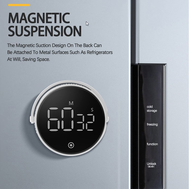 Digital Kitchen Timers,Cooking Timer,LED Display,Knob Control,Magnetic Countdown Countup Timer for
