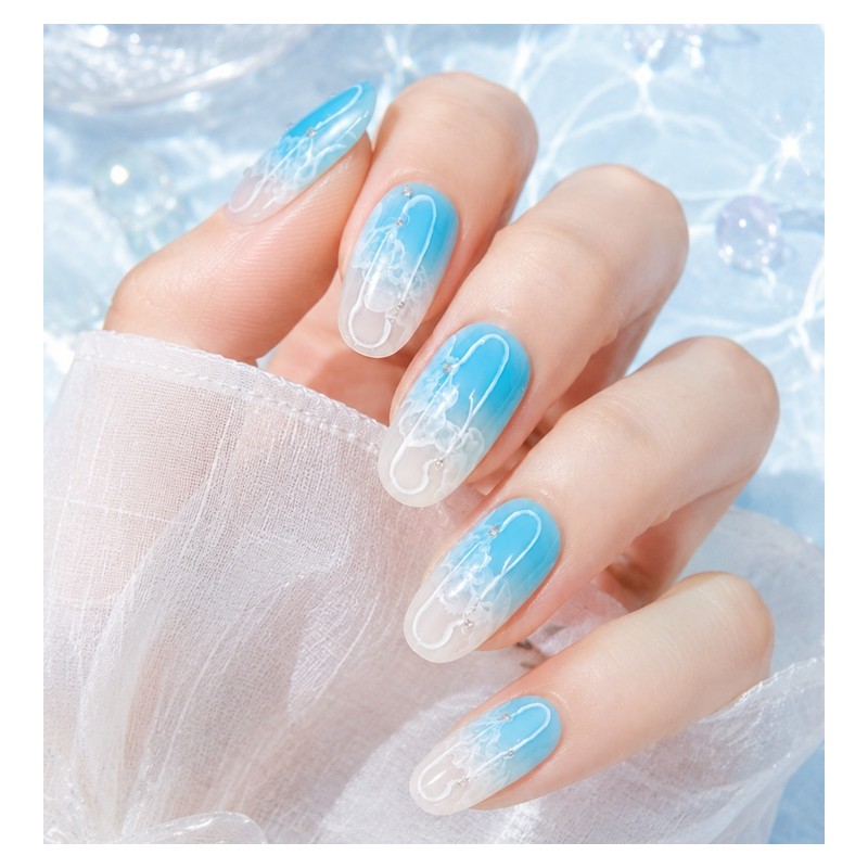 Santorini handmade nail tips - Square M / 산토리니 수제네일팁