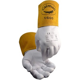Caiman White Goatskin, Long Cuff, Welding-Tig/Mig Medium