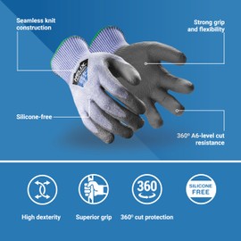 HexArmor Safety Gloves | 360-Degree Cut-Resistant Work Gloves | Powerful Grip | Silicone-Free | Helix 2085 | X-Large