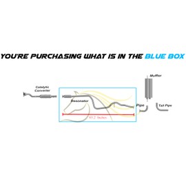 Exhaust Resonator Pipe Compatible for 1997-1999 Chevy Malibu 2.4L | Stainless Steel | Northeastern Exhaust | Free Gaskets and Clamp Included | Automotive Replacement Part