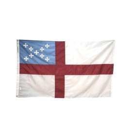 4x6' Episcopal Flag, Sewn and Embroidered All Weather Nylon for Outdoor, Made in USA