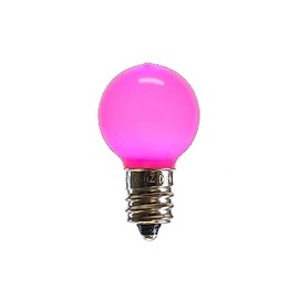 Vickerman G30 Pink Ceramic LED Nickel Base Bulb E12 .96Watts 120Volt Dimmable, 25 Bulbs per Pack