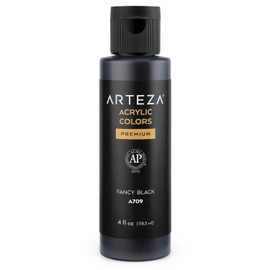 Arteza Iridescent Acrylic Paint, A709 Fancy Black, 118 ml Bottle, Chameleon Colors, High-Viscosity Shimmer Paint, Water-Based, Blendable, for Canvas, Wood, Rocks, Fabrics and More