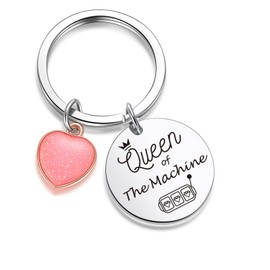 ZNOSVEI Gambling Lover Jewelry Lady Luck Keychain Slot Machine Inspired Gift Casino Keychain Slot Machine Gift Game Player Gift Gambler Keychain Poker Gift Gambling Jewelry