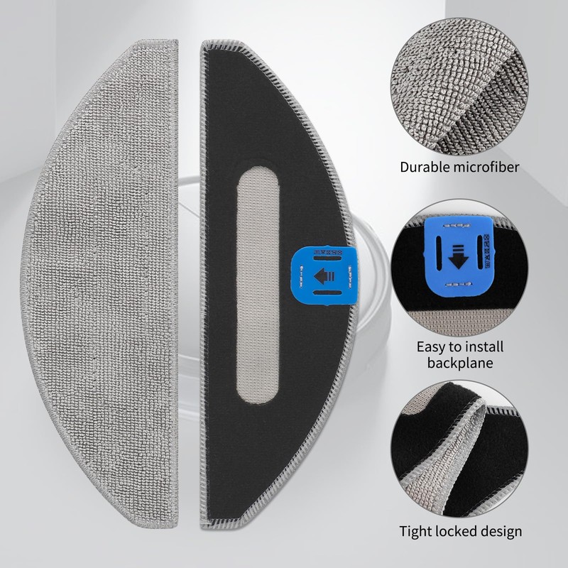 8 Pcs Replacement Mop Pads Compatible with iRobot Roomba Combo