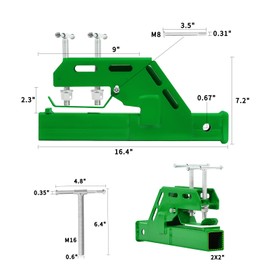 EBESTTECH Tractor Bucket Receiver 2 inch Clamp on Trailer Hitch for Tractor Non-Slip Ball for Lawn Kubota Deere Bobcat Green Attachment