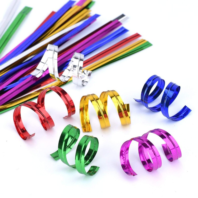 JHere 4'' Long Metallic Twist Ties - 7 Colors, 700