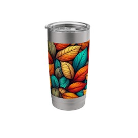 Fall Color Leaves Themed Autumn Colorful Fall Leaf Pattern Stainless Steel Insulated Tumbler