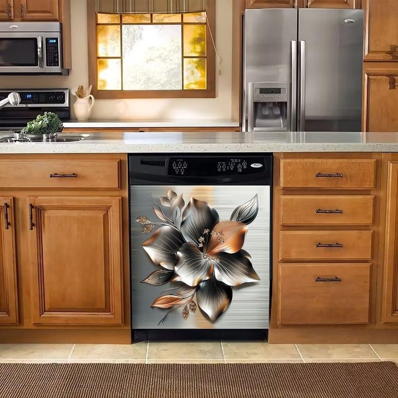 Stainless Steel Dishwasher Magnet Cover, 23' x 26' Brushed Silver