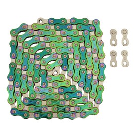 TAYA TOLV-121 12 Speed Chain 126 Link w/Connector Link, Green/Silver, TA2693