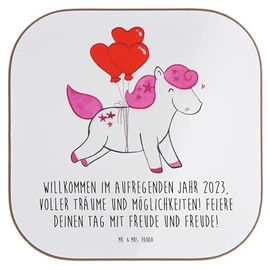 Mr. & Mrs. Panda Bierdeckel 2023 Geburtstag Freude - Geschenk, neues Kapitel, Happy Birthday, Tassen Untersetzer, deinen Tag, Untersetzer Gläser,