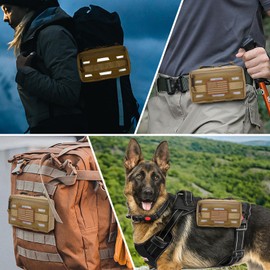 Tactical Reflective Molle Admin Pouch, Molle General Purpose Pouch EDC Molle Utility Tool Pouch Organizer Bag Modular Pouches Cummerbund Belt Pouch with Patch (1 pcs horizontal brown with patch)