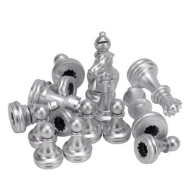 Chess Pieces Pcs PS Chessmen Chess Pieces with 1.93in King Figures Wearproof Gold and Silver Chess Pieces Chess Set for Adults Kids Toy