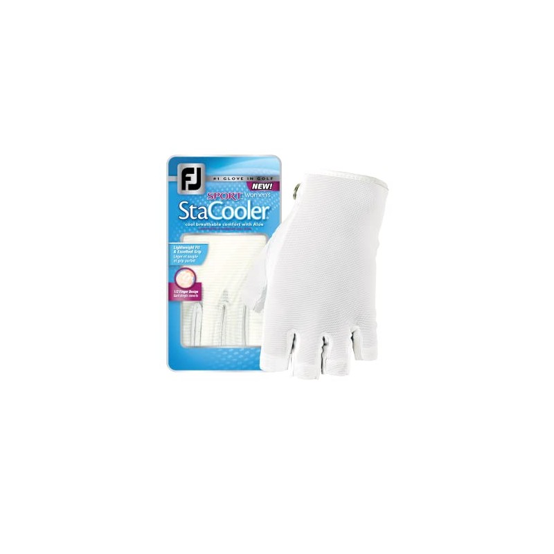 FootJoy Women's StaCooler Sport Golf Glove, White Medium, Worn on