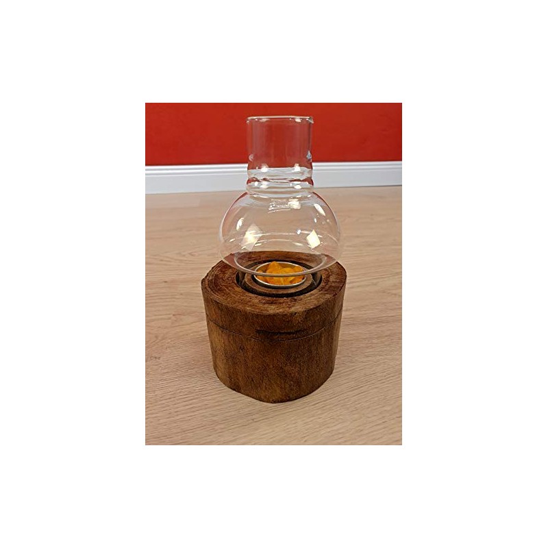 Kinaree Wooden Lantern with Tin - 17 cm Wooden Lantern