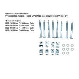 Truck Bed Mounting Bolt Nut Hardware Kit for 1999-2016 Ford F250 F350 F450 F550 Super Duty Replace 924-311 W706640S900 W706641S900 W708770S436 XC3Z9900038AA