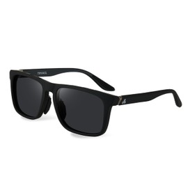 TRISKEL EYEWEAR Vienna Sunglasses Men - Modern Square Frame, Polarized TAC Lenses, Advanced Anti-Fog (Matte-Black with Dark Grey lenses)
