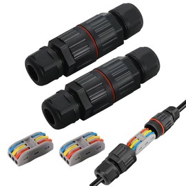 2 pcs 2-pin IP68 Outdoor Waterproof Junction Box Cable Connector/Quick Terminal (Waterproof up to 4 Meters) (3-Pin)