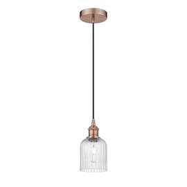 INNOVATIONS LIGHTING Edison - Bridal Veil - 1 Light 5" Cord Hung Mini Pendant - Antique Copper Finish - Seedy Shade