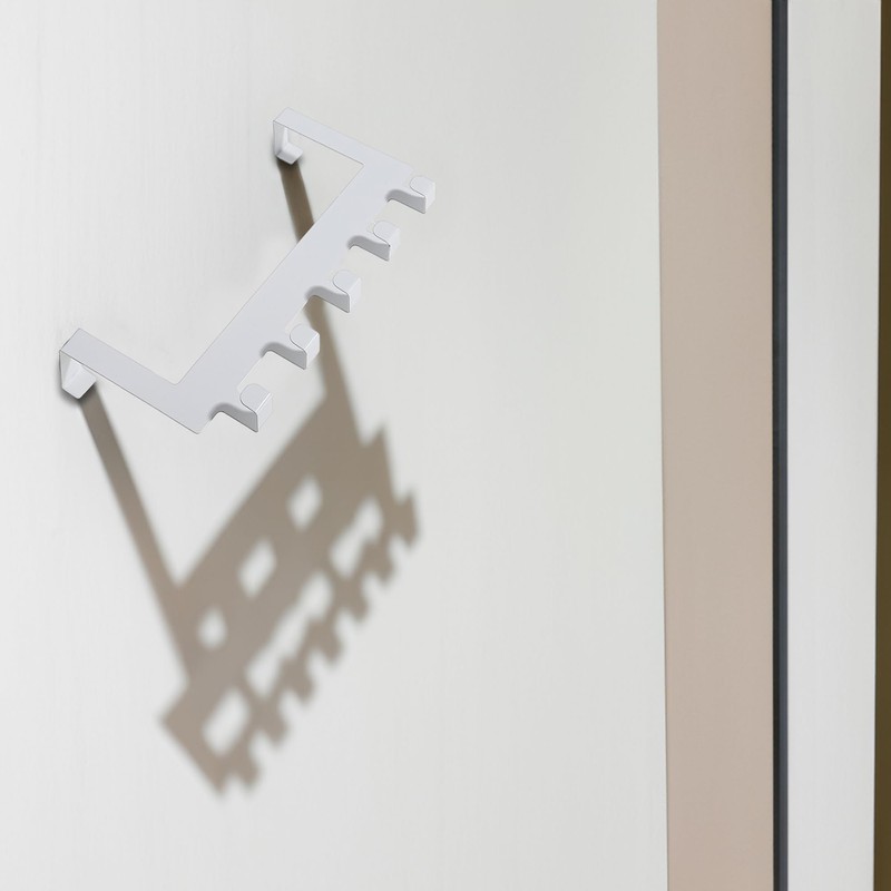 Metal Powder Coated Over The Door 5 Hooks White, Hooks,