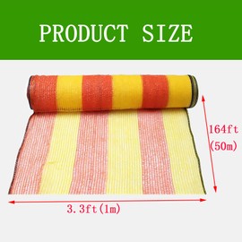 Mychoiii 3.3'X164' Safety Fence Net Orange Construction Barrier Netting PE Safety Warning Roadblock Netting for Road Construction Fencing，Garden Netting，Snow Fence，Pet and Event Fencing