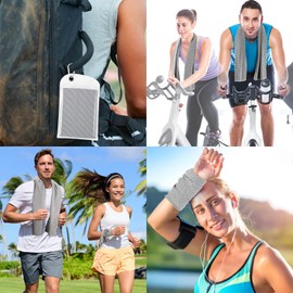 Cooling Towels 4-Pack, 100 x 30 cm Ice Sports Towels, Soft Breathable Microfiber for Fitness, Yoga, Gym Workouts, Golf, Camping, and Outdoor Activities (Grey)