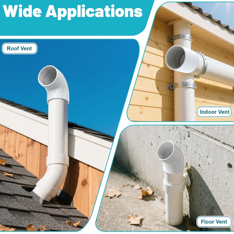 PVC Vent Cap, Termination Cap with Stainless Steel Screen for
