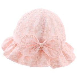 Cute Wink Baby Hat, Girl, Sun Shade, Ribbon, Lace, Breathable, UV Protection, Sea, Walking, Cute, Stylish, Spring and Summer, orange