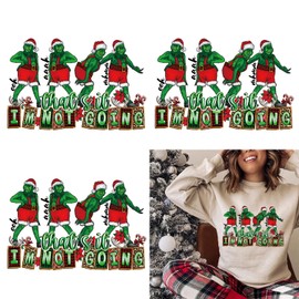 3 Pcs Christmas Iron on Transfers Iron on Patches Winter Xmas Green Monster Iron on Stickers Santa Claus Heat Transfer Decals Patches for T-Shirts Bags Clothing DIY Decor Garments Accessories