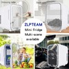 ZLPTEAM Mini Fridge with Mirror Door & Adjustable LED Lights