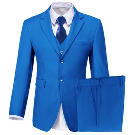 Traje de esmoquin para niños de 5 piezas para anillos de boda, Azul Real, 8 Años