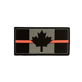 PVC Morale Patch - Canadian Flag - Thin Orange Line 1.5"x3" - Supporting Search & Rescue