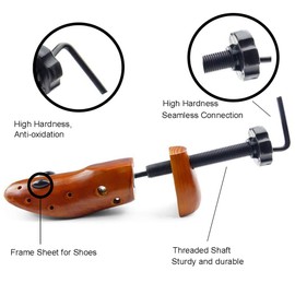 Echodo 2 Way Cedar Shoe Trees For Men Wooden Shoe Stretcher Adjustable Unisex Shaper Large Size for Men and Women, Wood Shaper Women's Size 10 to 13.5 Man's Size 9 to 13