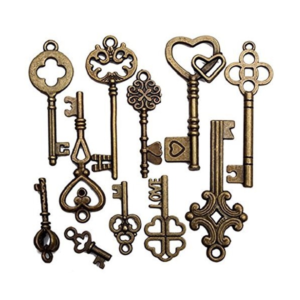 Zhichengbosi Vintage Skeleton Keys, 11 PCS Mixed Vintage Decorative Small