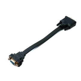System-S DVI D Cable 20cm 24+1 25 Pin Male to VGA 15 Pin Female Flat Panel Mount Screw Adapter