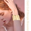 FINZOR 2 Pcs Cuff Bangle Bracelet for Women Open Wide