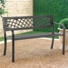 Garden Bench,Outdoor Benches,Iron Steel Frame Patio Bench with Mesh Pattern