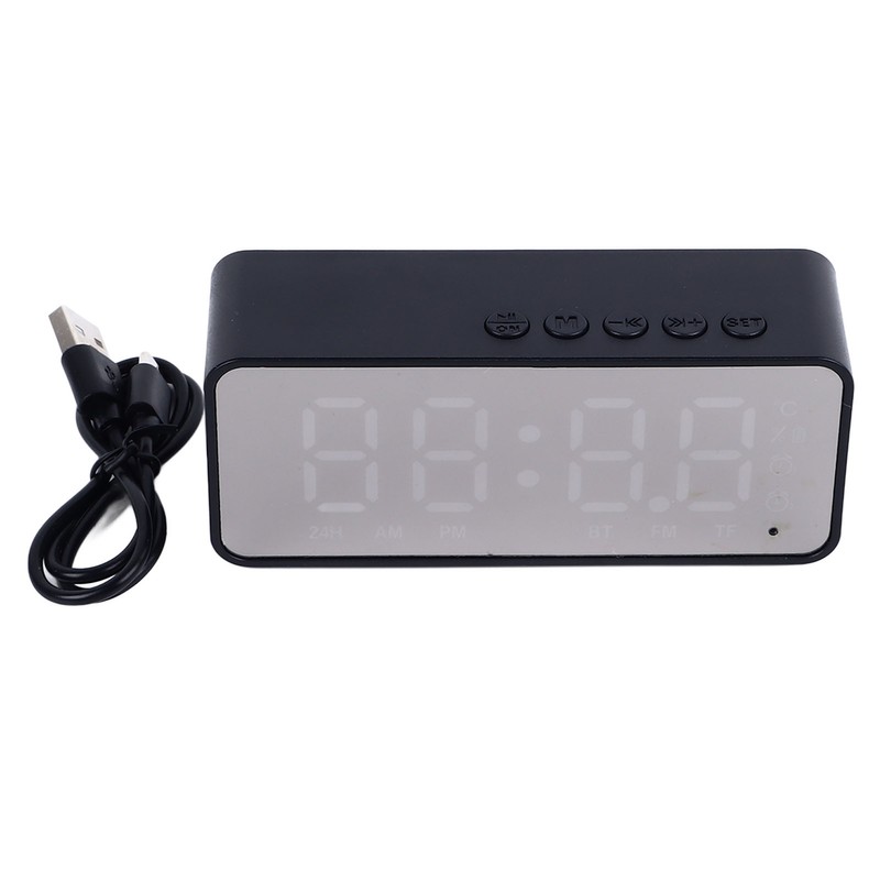 Mirror Alarm Clock Bluetooth Speaker Rechargeable Digital Alarm Clock Bluetooth