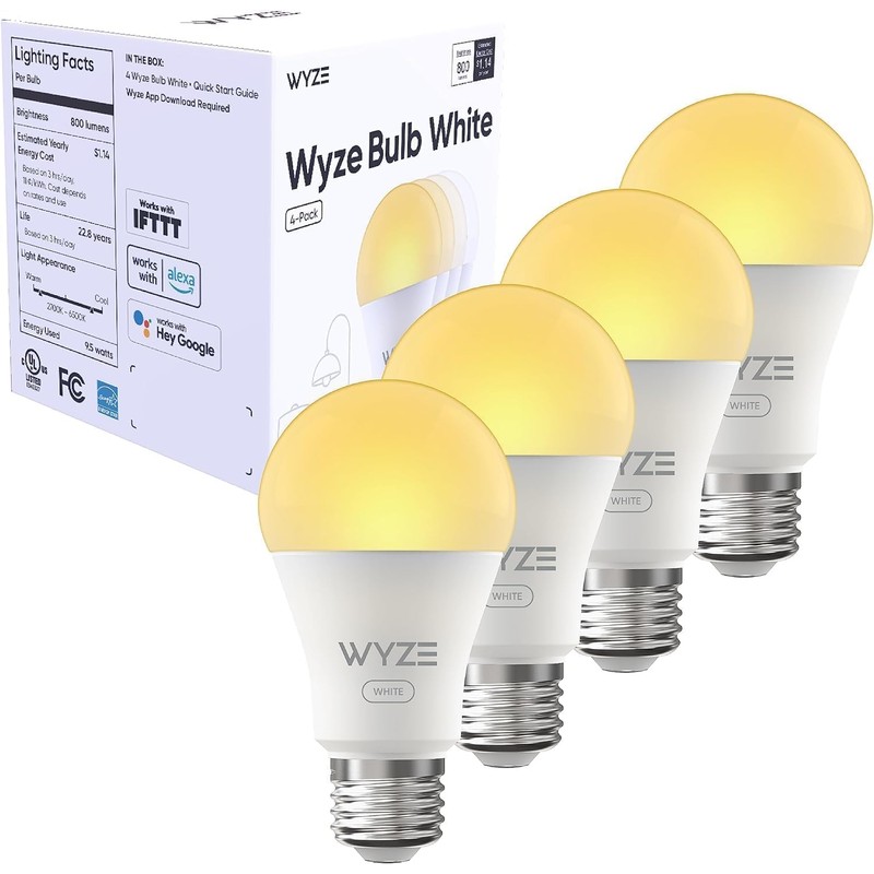Wyze Lifestyle - foco blanca, 800 lúmenes, paquete de dos,