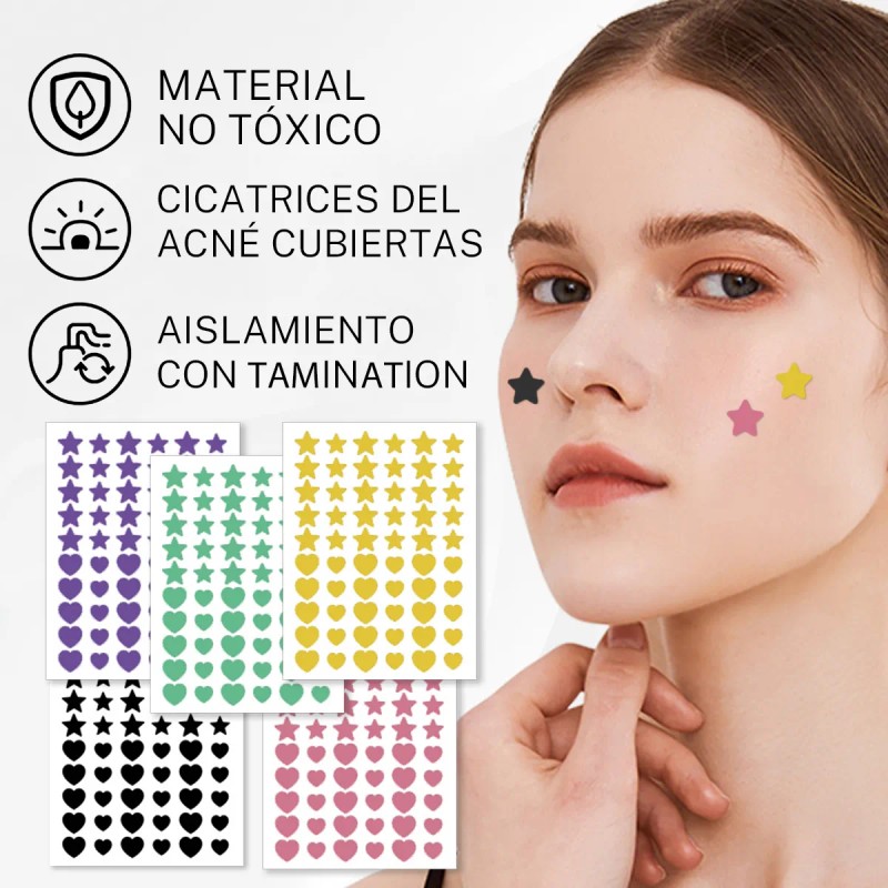 🔥 300pzs mascarillas estrella para el acne espinillas granos Vitaminas