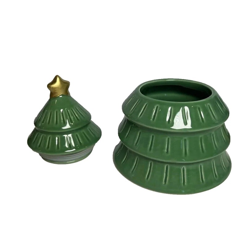 Target Bullseye 7 in Green Christmas Tree Candy Jar Treat