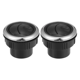 X AUTOHAUX Universal Dashboard Air Conditioning Outlet Vent Round Air Vent Ventilation Outlet for RV Bus, 1.81" Pipe Diameter, Plastic, Chrome Silver Tone, 2 Pcs