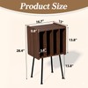 Record Player Stand with 4 Cabinets, Walnut